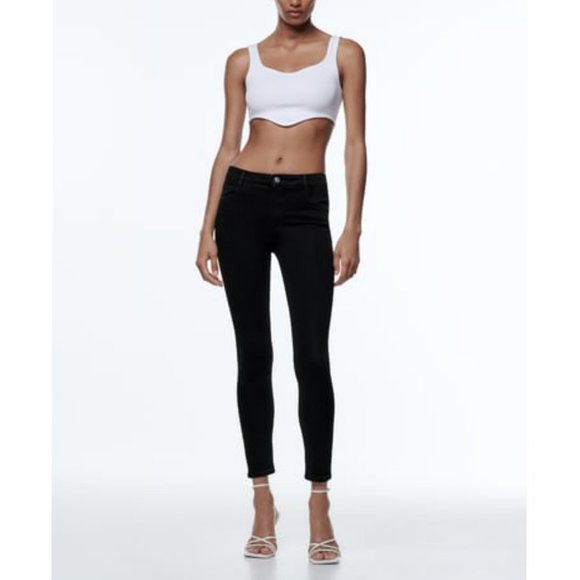 Zara Pants - Zara Z1975 Pants Skinny Stretch Modern Minimalist Sleek Deep Black 6